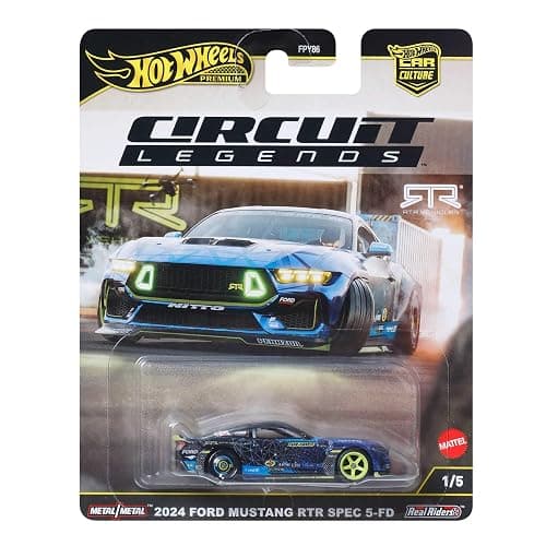 Hot Wheels Premium RTR Mustang Drift, Car Culture Circuit Legends Vehicles for Kids 3 Years Old & Up, Premium Collection of Car Culture 1:64 Scale Vehicles, JBK48 thumbnail 6