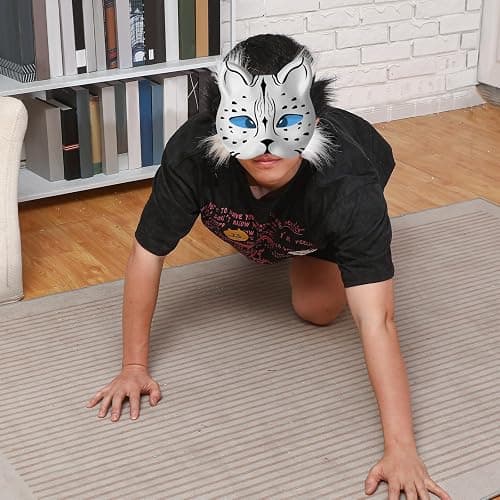 JellyArch 36 Pcs DIY Therian Mask Kit Bulk 30 Blank Animal Mask with Faux Fur Eye Mesh for Christmas Gear Therian thumbnail 2