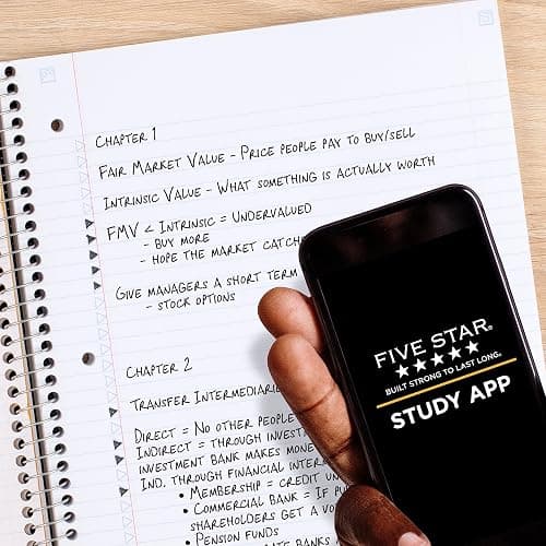 Five Star Spiral Notebook + Study App, 3 Pack, 3 Subject, College Ruled Paper, Fights Ink Bleed, Water Resistant Cover, 8-1/2" x 11", 150 Sheets, Green, Red, Blue (820193) thumbnail 3