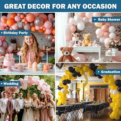 KICNIC Balloon Arch Strip Kit for Garland, 32.8 Feet Balloon Tape Strips and 200 Glue Point Dot Stickers for Party Wedding Birthday Baby Shower Graduation Decorations thumbnail 5