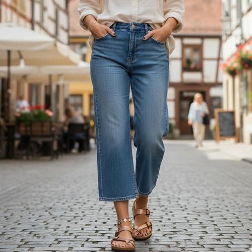 CUSHIONAIRE Luna Sandals for Women, Cork Footbed Womens Sandals for Summer Comfort with Adjustable Straps, Wide Width Available thumbnail 6