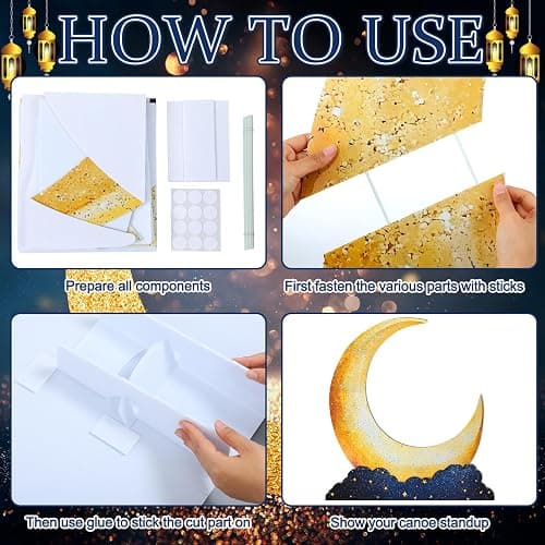 Leinuosen 5 Ft Moon Starry Night Party Decorations Crescent Moon Cardboard Stand up Cutout Large Life Size Twinkle Little Backdrop Prom Party Photo Prop Standup for Movie Night Birthday Homecomings thumbnail 3