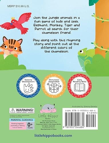 Chameleon's Colors - Children's Touch and Feel Storybook with 2-Way Sequins - Sensory Board Book thumbnail 2