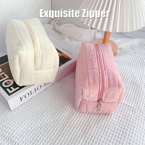 HABUAETY Makeup Cosmetic Bag Small Checkered Pouch Make Up Purse Bag Y2k Accessories thumbnail 6