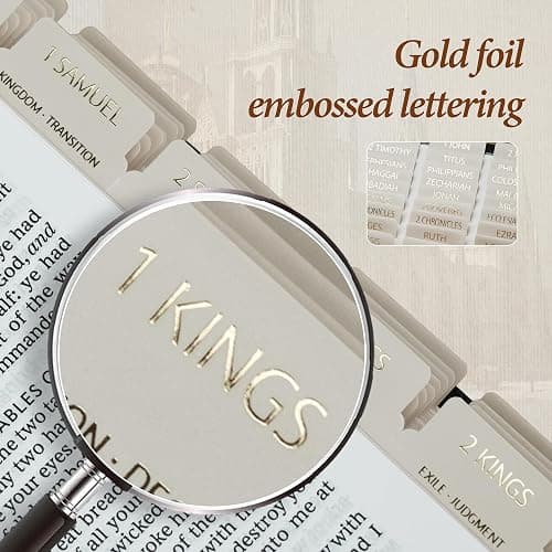 UPAFEXXI-Laminated Bible Tabs with Book Summaries(Gold Foil Embossed Lettering), Bible Tabs for Women and Men, Reposition Large Print Stickers, Easy to Read, 80Chapters Labels for Easy Navigation thumbnail 8