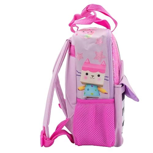AI ACCESSORY INNOVATIONS Gabby’s Doll House 12” Mini Backpack for girls, Flip Sequin School Bag for Preschool, Pandy Paws Flap Pocket w/3D Ears thumbnail 3