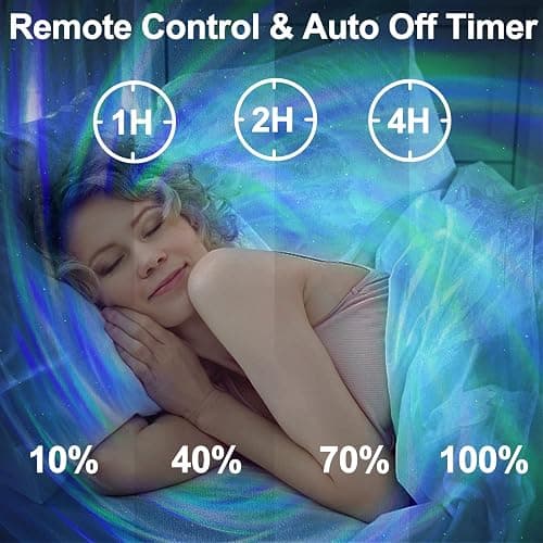 Star Projector, CIMELR Galaxy Projector with Music Bluetooth Speaker and White Noise,Night Light Projector with Remote Control,Northern Lights Aurora Projector for Home Decor,Bedroom,Ceiling (Black) thumbnail 4