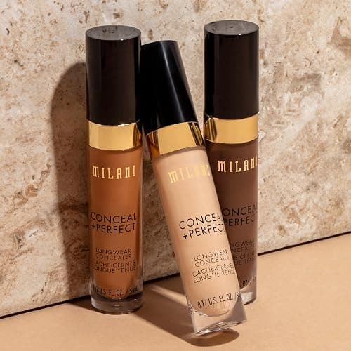 Milani Conceal + Perfect Longwear Concealer Full Coverage Infused with Hyaluronic Acid & Vitamin E, Cover Dark Circles, Blemishes & Skin Imperfections for Long-Lasting Wear - Light Beige thumbnail 6