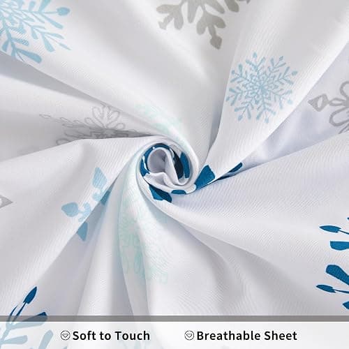 Blue snowflake bedsheet set  thumbnail 4