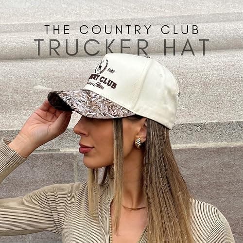 Vintage Western Trucker Hat | Men & Women | Country Cute Caps for Cowgirls Cowboys | Camo Denim Embroidered Cotton | Snapback thumbnail 4