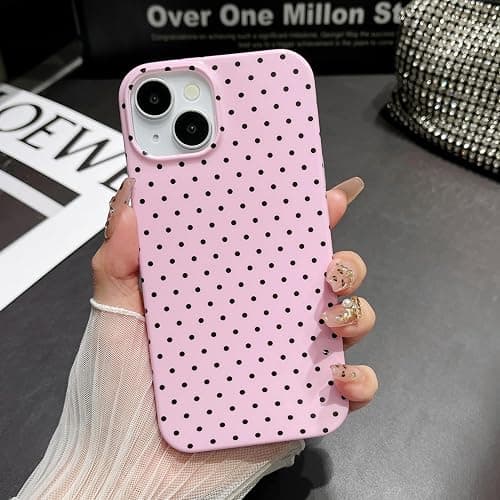 Jmltech for iPhone 13 Case Polka Dot Phone Cases Aesthetic Design Trendy Simple Case Slim Shockproof Protective Cover Navy Blue thumbnail 7