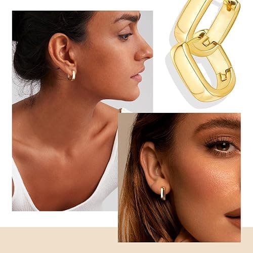 925 Sterling Silver Earrings Small Chunky Silver Earrings for Women Trendy Small Hoop Earrings Silver Hypoallergenic Earrings Small Thick Huggie Hoops Earrings for Jewelry Gifts thumbnail 6