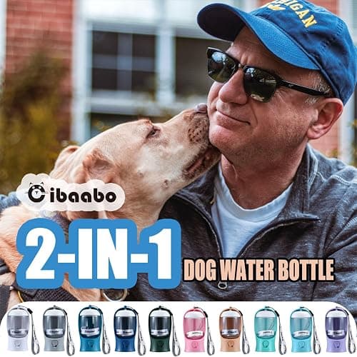 Cibaabo Dog Water Bottle with Food Container, Travel Puppy Water Bowl, Portable Pet Dispenser, Dog Stuff Accessories Items, Puppy Essentials Necessities for Yorkie Chihuahua Cat Walking and Hiking thumbnail 2