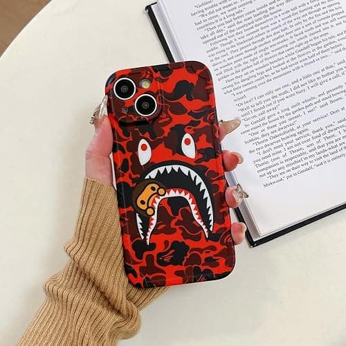 Beefkcase Hoolcase for iPhone 14 6.1 inch Soft Case for Red Shark Face/Shark Teeth Fans Kids Boys, Cartoon Cute Fun Shockproof TPU Protective Non-Slip 6.1 Inch Case for iPhone 14 (H-YU) thumbnail 2