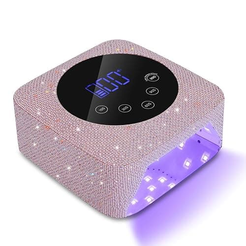 Kikugu Cordless UV LED Nail Lamp,72W Rechargeable UV Light for Gel Nails with 5 Timer Setting Quick Dry Curing Lamp with Display Auto Sensor for Salon & Home(Pearl Pink Diamond) - Image 1