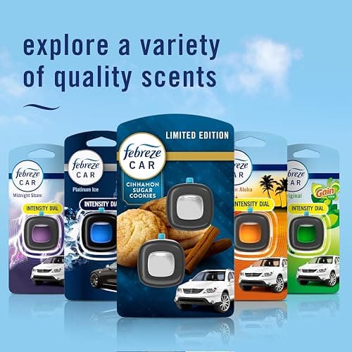 Febreze Car Air Freshener, Odor-Fighting Automotive Vent Clip, Scented Car Accessories, Long Lasting for Strong Odors, Cinnamon Sugar Cookie Scent, 4 Count thumbnail 7