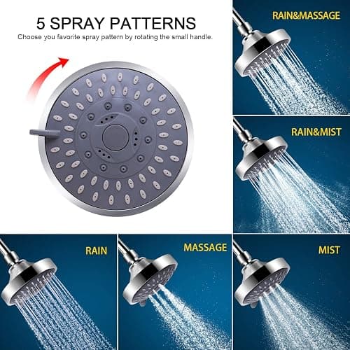 FEELSO Shower Head and 15 Stage Shower Filter Combo, High Pressure 5 Spray Settings Filtered Showerhead with Water Softener Filter Cartridge for Hard Water Remove Chlorine and Harmful Substances thumbnail 5