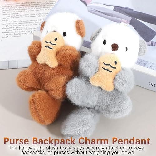 WIizyzfhy Cute Otter Keychain Charm & Bag Charm Animal Keychain Pendant | Suitable for hanging on keys,wallets,backpacks,shoulder bags,and handbags thumbnail 3