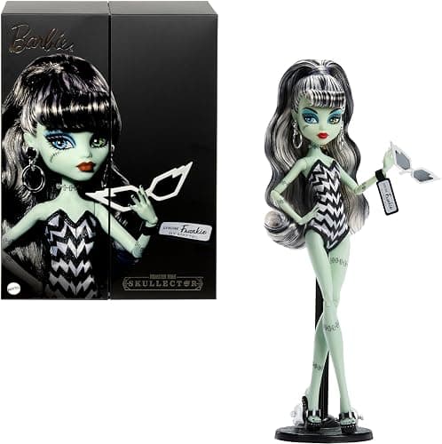 Monster High x Barbie Frankie Stein Doll with Original Barbie-Inspired Swimsuit and Solo in The Spotlight Black Evening Dress and Accessories thumbnail 2