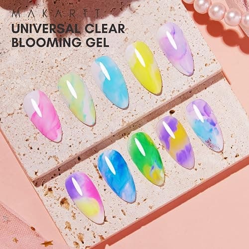Makartt Blooming Gel-Clear 2 Pcs Marble Gels Nail Polish Blossom Gels for Spreading Effect,Gel Paint Nail Art Supplies for Watercolor Design,Floral Print, Nail Art Design DIY Manicure for Women thumbnail 9