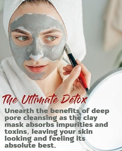 Aztec Secret Essential Indian Clay Mask Kit by Etana – 100% Natural Calcium Bentonite for Deep Pore Cleansing - Facial, Hair & Body Detox Set With Accessories - 16 Ounce (Pack of 1) thumbnail 6