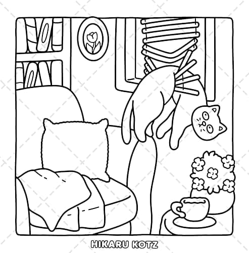 Naughty Cats: Cattitude Coloring Book for Adults and Teens (Cat & Dog Coloring Book) thumbnail 9