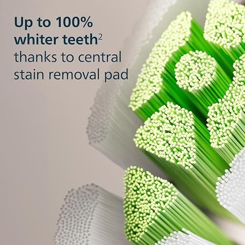 Philips Sonicare W DiamondClean - Genuine Replacement Electric Toothbrush Heads, White, 4 Pack One Year Supply, HX6064/65 thumbnail 3