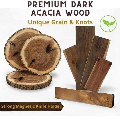 4 YORVOY Magnetic Knife Holder for Wall-16 inches long Kitchen Organizer- No Drilling Knife Magnetic Strip- Compact Utensil Holder- Acacia Wood Knife Rack- Strong Knife Magnet- Easy Installation thumbnail 7