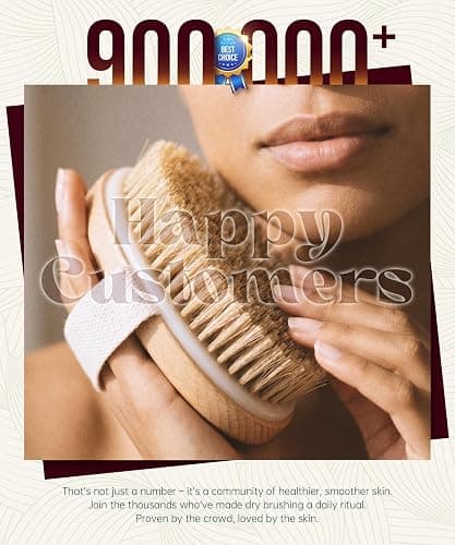 POPCHOSE Dry Brushing Body Brush, Natural Bristle Dry Skin Exfoliating Brush Body Scrub for Flawless Skin, Cellulite Reduction, Lymphatic Drainage and Blood Circulation Improvement thumbnail 7