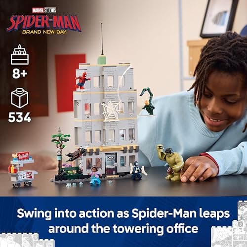 LEGO|Marvel Spider-Man vs. Hulk Epic Clash - Interactive Superhero Toy w/ 4-Floor Office, Action Figure & 5 Minifigures incl. Scorpion - Gift for 8+ Year Old Boys & Fans - 76350 thumbnail 3