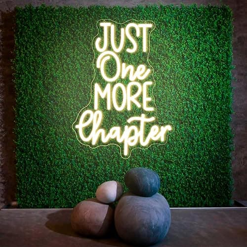 Just One More Chapter Neon Sign Dimmable Neon Signs for Wall Decor LED Library Sign USB Light Up Sign for Study Reading Room Decor Bedroom Classroom Book Lover Book Reader Bookish Gifts for Women thumbnail 2