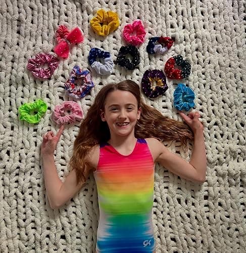 GK Girls Fierce Fade Gymnastics Leotard - Rainbow Dance Outfit with Matching Scrunchie for Toddlers, Children, & Juniors thumbnail 3