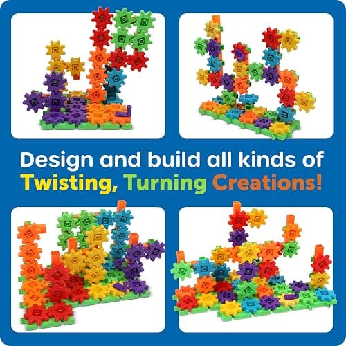 Learning Resources Gears 100-Piece Deluxe Building Set -STEM Activities, Fine Motor Skills, Toddler Explorer Kit, Science and Construction, Boys and Girls Gifts thumbnail 7