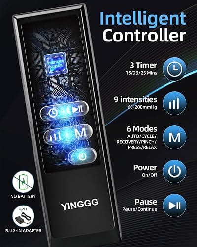 YINGGG Air Leg Massager with Compression: Professional Full Compression Boots with Adjustable 9 Intensities, Leg Massager for Circulation and Fatigue Relief for Post-Workout(Medium) thumbnail 3
