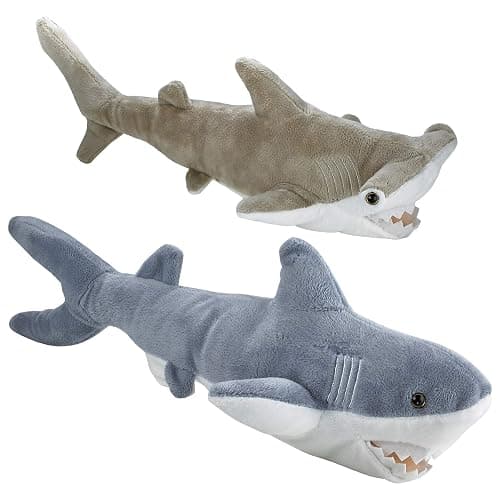 Bedwina Stuffed Animal Sharks - Pack of 2 Large, 14 inch Mako & 13 inch Hammerhead Plush Shark Toys, Stuff Animals Toy, for Baby Toddlers & Kids thumbnail 8