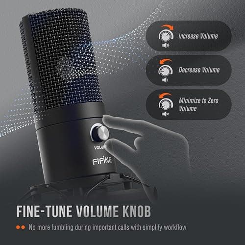 FIFINE Studio Condenser USB Microphone Computer PC Microphone Kit with Adjustable Boom Arm Stand Shock Mount for Instruments Voice Overs Recording Podcasting YouTube Vocal Gaming Streaming-T669 thumbnail 4