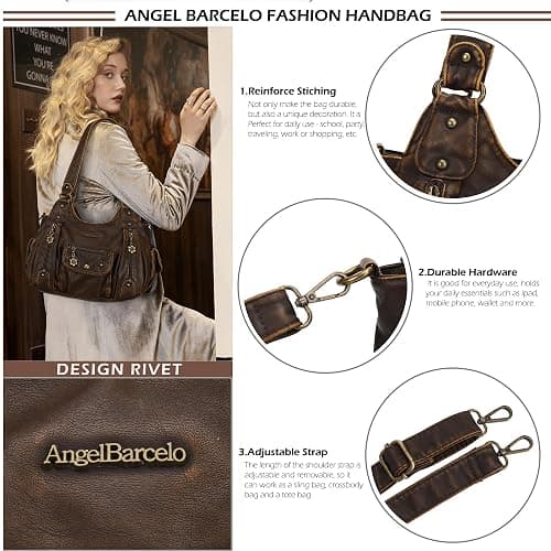 Angel Barcelo Purses for Women Soft PU Leather Shoulder Bag Crossbody Purse and Handbags thumbnail 2