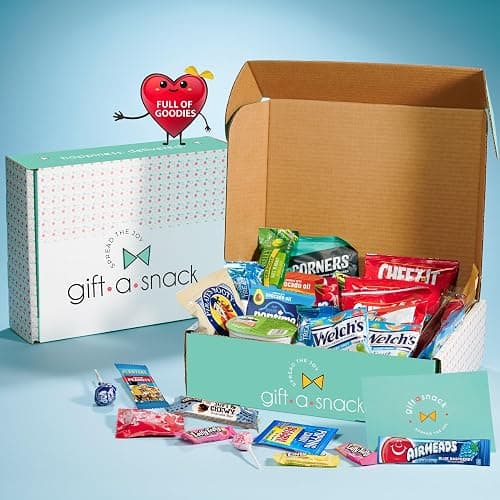 Gift A Snack - Snack Box Variety Pack Care Package + Greeting Card (40 Count) Graduation Birthday Sweet Treats Gift Basket, Candies Chips Crackers Bars Office Food Assortments & Variety Gifts thumbnail 2