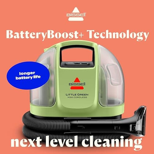 BISSELL Little Green Mini Cordless Portable Carpet and Upholstery Deep Cleaner, Car/Auto Detailer, with HydroRinse Self-Cleaning Tool and 4" Tough Stain Tool, 4015 thumbnail 3