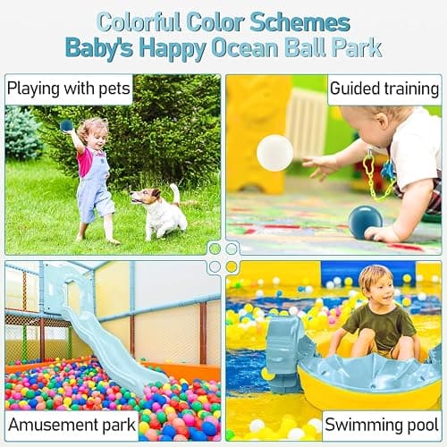 FHRILEK Crush-Proof Balls, BPA-Free Plastic Balls for Toddlers Indoor Play Non-Toxic and Safe. Works for playpens, Parties, Amusement Activities, Birthday and Christmas Occasions. thumbnail 5