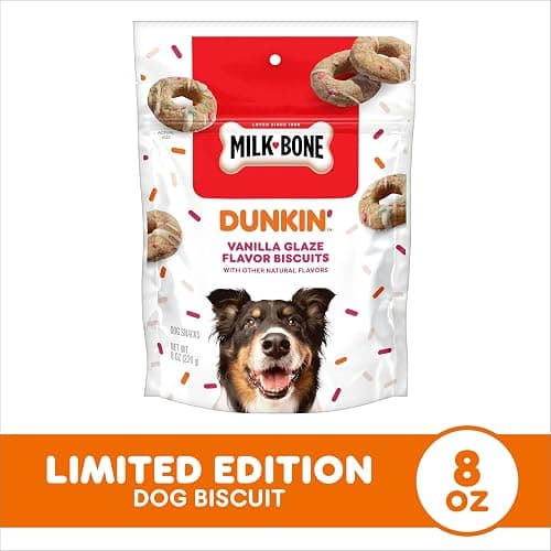 Milk-Bone Limited Edition Dunkin' Vanilla Glaze Flavor Biscuit Dog Treats, 8 Ounce (Pack of 2) thumbnail 2
