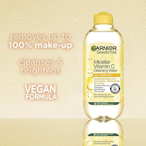 Garnier Micellar Vitamin C Cleansing Water 700ml, Gentle face Cleanser & Makeup Remover, Hypoallergenic. Vegan Formula, Suitable For Dull And Uneven Skin, Brightening Formula, Dermatologically Tested thumbnail 2