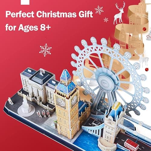 CubicFun 3D Puzzles for Kids Ages 8-10 - London City | STEM Projects Arts Crafts for Girls Ages 8-12 - 3D Puzzle Birthday Gifts for 8 Year Old Girls, Birthday Toys, Valentine Gift thumbnail 5