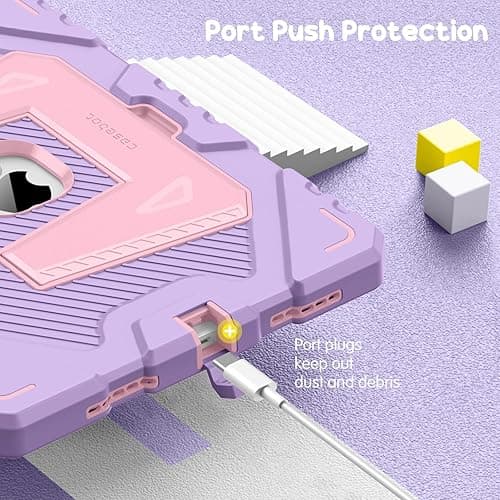 Fintie Kids Friendly Case for iPad (A16) 11th Generation 11 Inch (2025), iPad 10th Generation 10.9 Inch (2022), Fully-Body Rugged Heavy Duty Shockproof Protective Case with Kickstand, Purple thumbnail 10