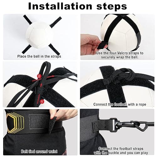 Soccer/Volleyball/Rugby Trainer, Football Kick Throw Solo Practice Training Aid Control Skills Adjustable Waist Belt for Kids Adults thumbnail 6