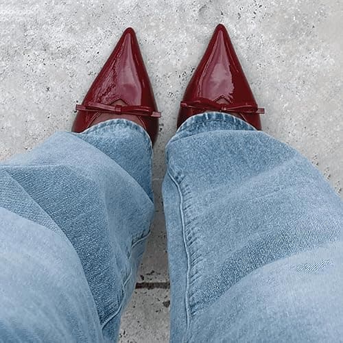 Mattiventon Slingback Heels for Women Kitten Heels Bow Ankle Strap Pointed Toe Heel Sexy Wedding Dress Party Pumps thumbnail 7