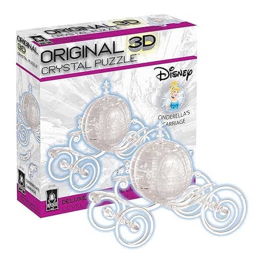 BePuzzled, Cinderella's Carriage Deluxe Original 3D Crystal Puzzle, Perfect for Puzzlers Ages 12 and Up, Challenging to Complete and Beautiful to Display, Collect Them All