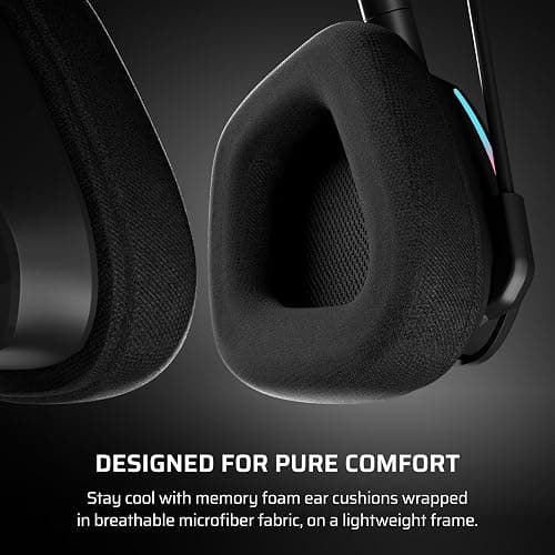 Corsair Void v2 Wireless Gaming Headset with Bluetooth for PC, PS5, PS4, Switch, Mobile – Dolby Atmos, 70 Hr Battery, Dual Wireless, Lightweight, Fast Charging – Carbon thumbnail 7
