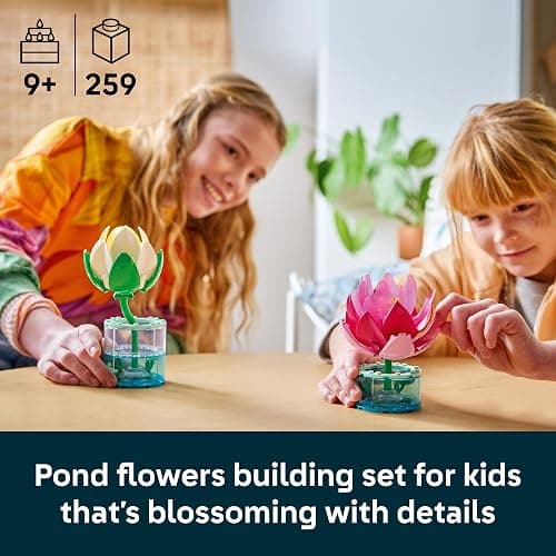 LEGO Botanicals Water Lilies 11511 | Building Toys for Girls & Boys, Ages 9+, Decor for Bedroom & Desk, Artificial Flowers, 259 pieces, Gift for Birthdays thumbnail 2