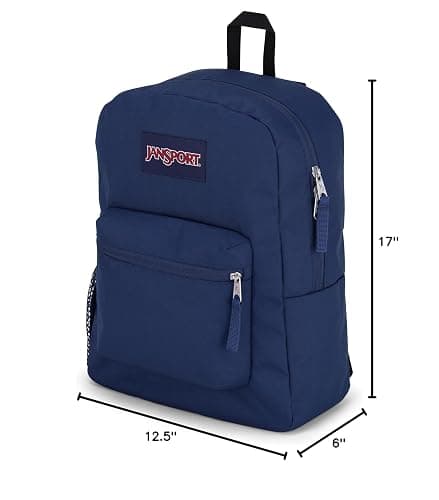 JanSport Cross Town Backpack 17" x 12.5" x 6" - Simple Bag for Everyone with 1 Main Compartment, Front Utility Pocket - Premium Class Accessories - Navy thumbnail 2